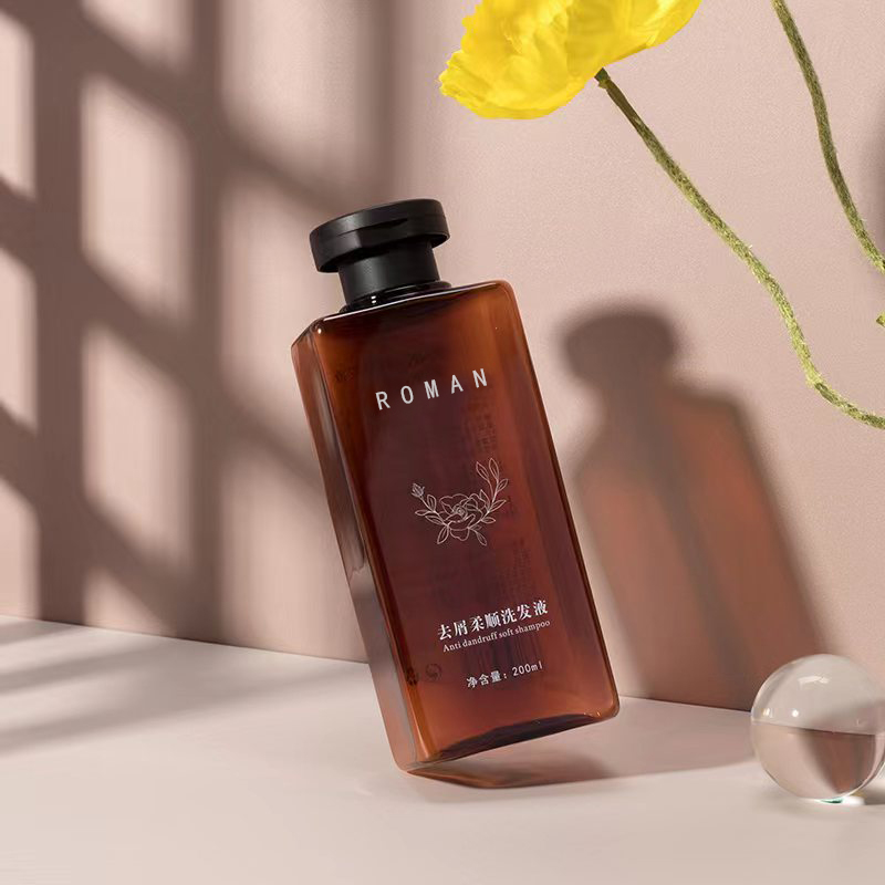 200ml 300ml 헤어 드라이 스퀴즈 헤어 오일 PET 병 플립 탑 캡 사각형 플라스틱 샴푸 샤워 젤 로션 병