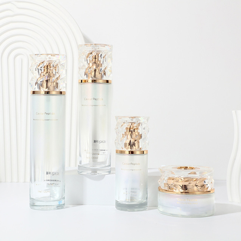 착색된 기온변화도 화장품 포장 세트는 펌프를 가진 빈 얼굴에 바르는 크림 단지 피부 관리 유리제 로션 병을 인쇄했습니다 착색된 기온변화도 화장품 포장 세트는 펌프를 가진 빈 얼굴에 바르는 크림 단지 피부 관리 유리제 로션 병을 인쇄했습니다