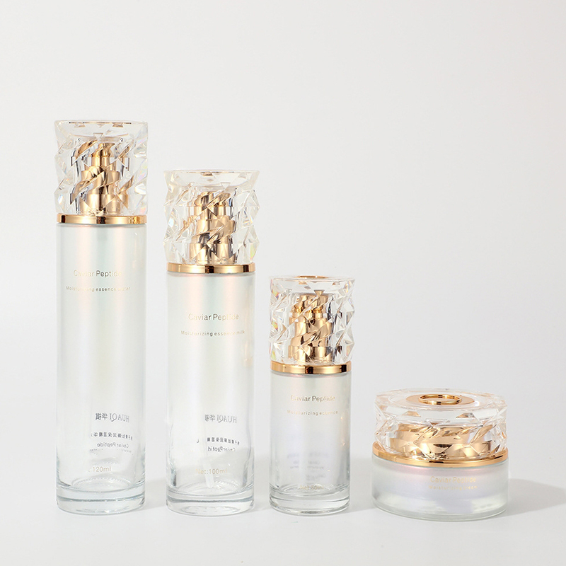 착색된 기온변화도 화장품 포장 세트는 펌프를 가진 빈 얼굴에 바르는 크림 단지 피부 관리 유리제 로션 병을 인쇄했습니다 착색된 기온변화도 화장품 포장 세트는 펌프를 가진 빈 얼굴에 바르는 크림 단지 피부 관리 유리제 로션 병을 인쇄했습니다