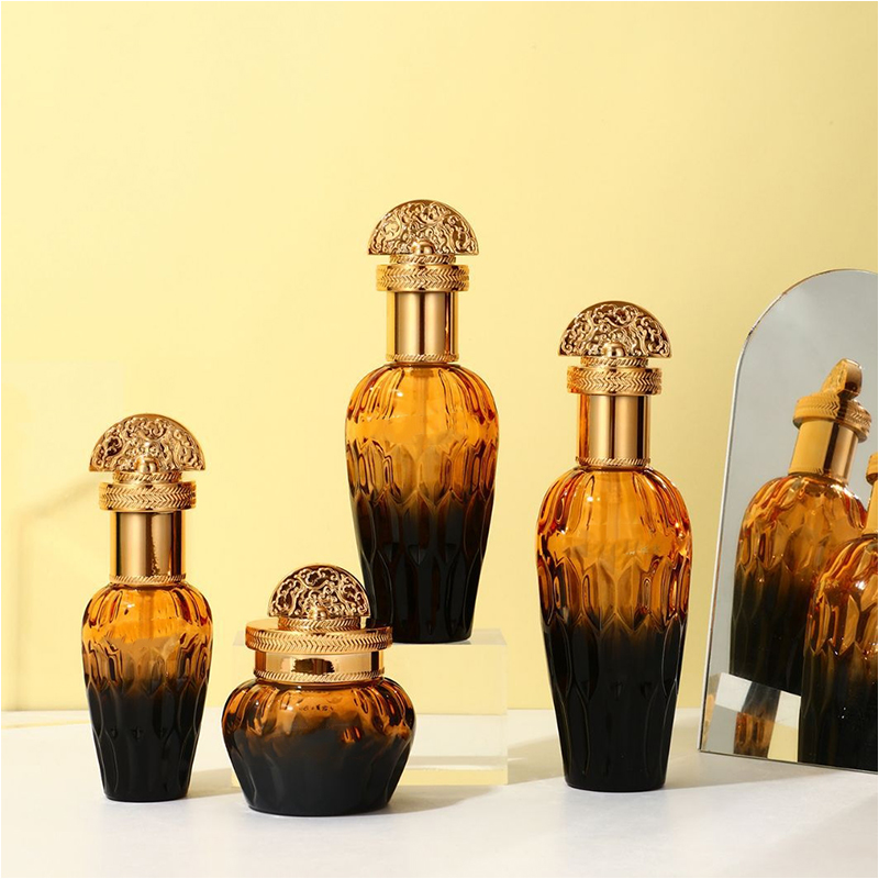 점적기 펌프를 가진 서리로 덥은 투명 유리 스킨케어 포장 화장품 용기 유리제 로션 병 점적기 펌프를 가진 서리로 덥은 투명 유리 스킨케어 포장 화장품 용기 유리제 로션 병