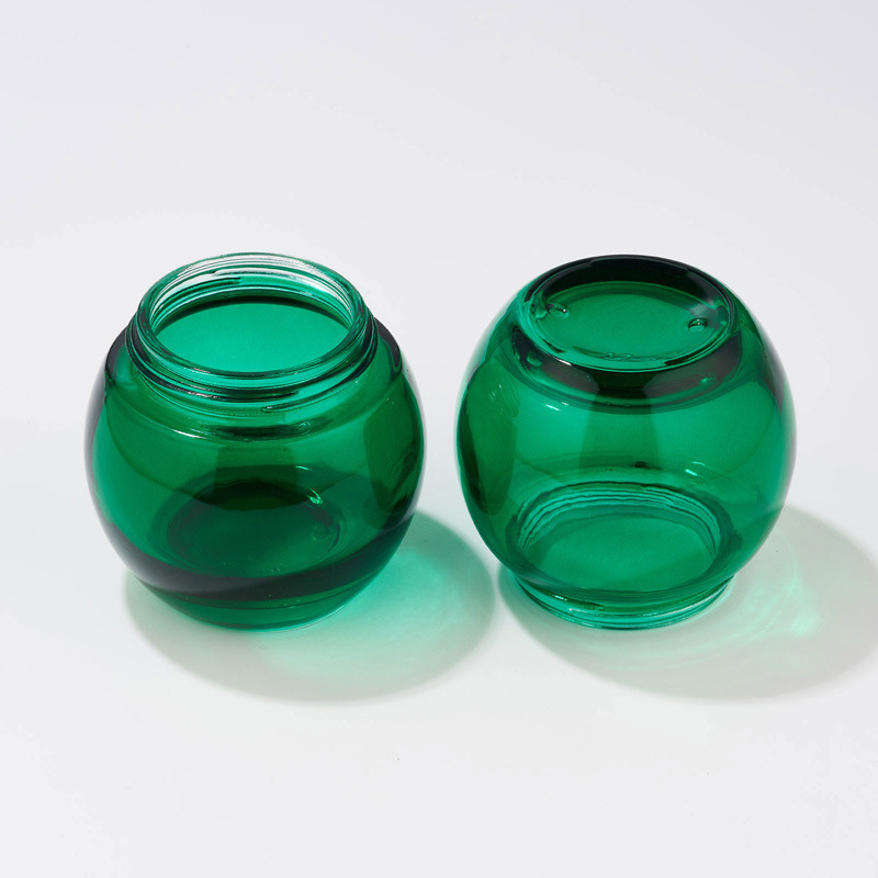 녹색 투명 유리 화장품 용기 빈 바디 로션 용기 녹색 투명 유리 화장품 용기 빈 바디 로션 용기
