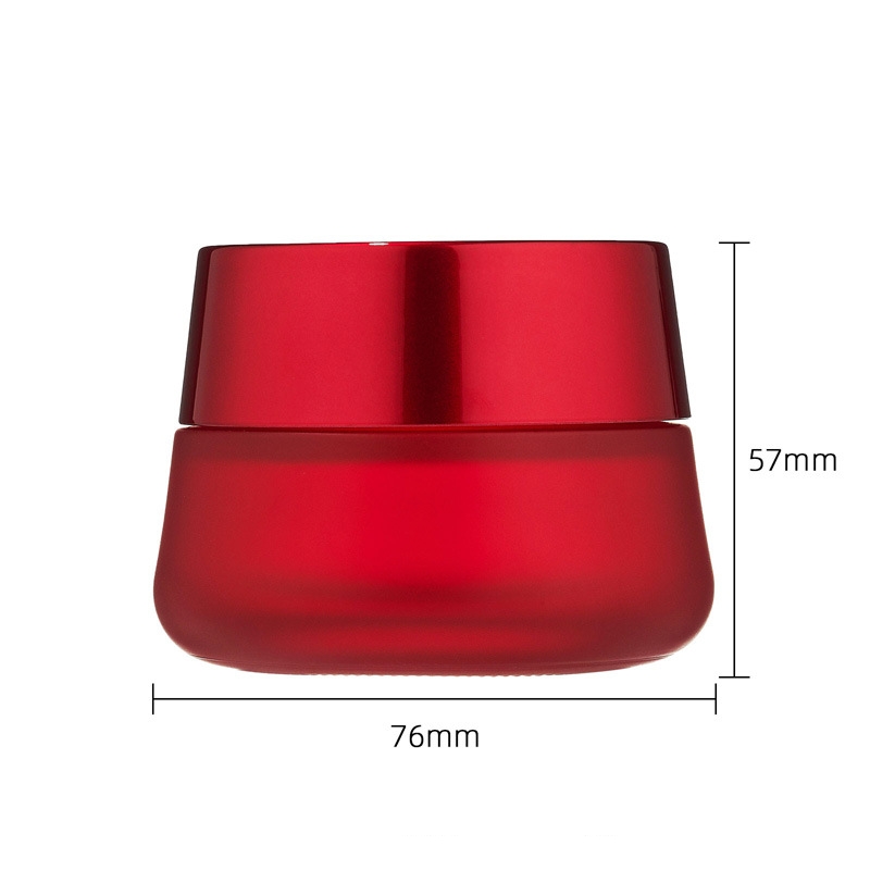 둥근 화장품 레드 크림 용기 빈 유리 크림 용기 둥근 화장품 레드 크림 용기 빈 유리 크림 용기