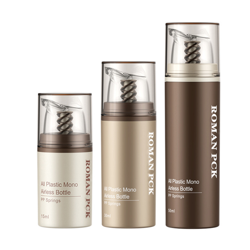 크림 젤 로션을 위한 갈색 플라스틱 에어리스 화장품 크림 클리어 펌프 병 스킨케어 디스펜서 메이크업 용기 크림 젤 로션을 위한 갈색 플라스틱 에어리스 화장품 크림 클리어 펌프 병 스킨케어 디스펜서 메이크업 용기