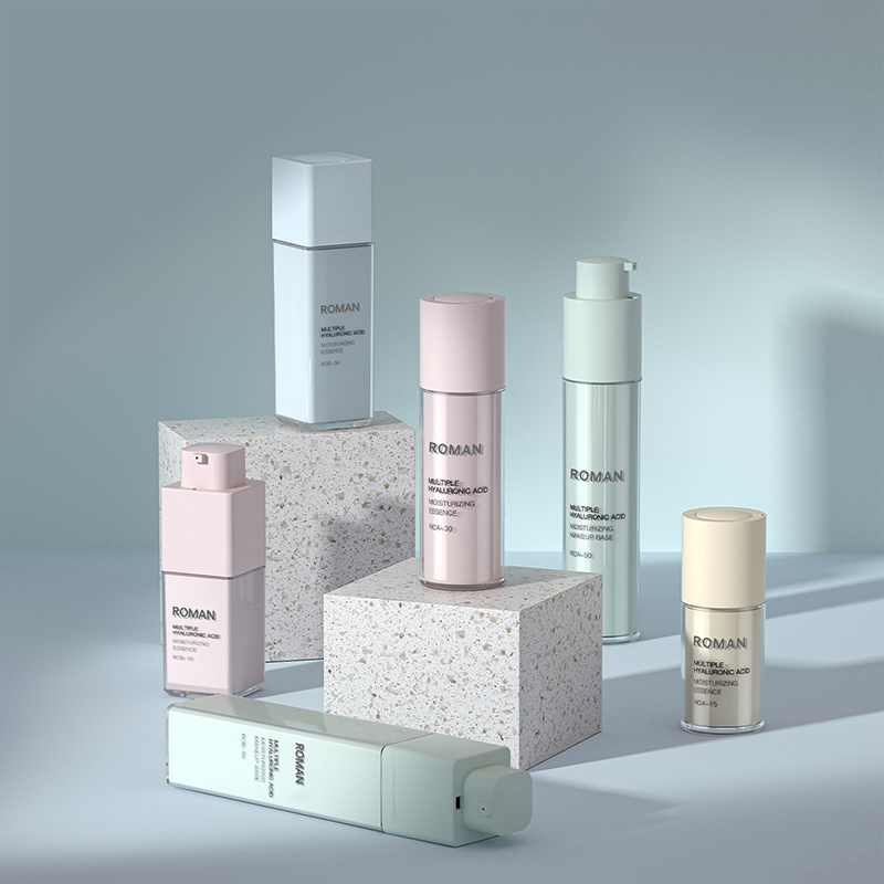 애완 동물 플라스틱 바디 더블 에센스 로션 수리 크림 ​​스크럽 진공 에어리스 화장품 병 15ML 30ML 50ML 화장품