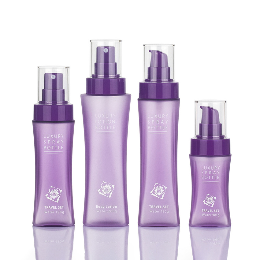 80ml 120ml 150ml 200ml 허리 모양의 애완 동물 플라스틱 여행용 병 로션 토너 용 폭발적인 디자인 물 소형 편리한 스프레이 병