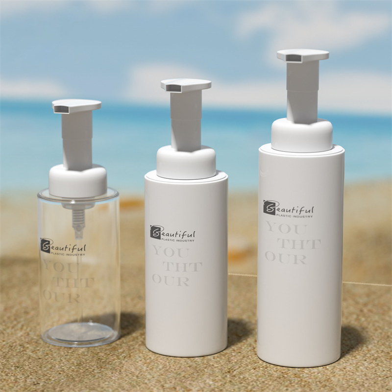 100ml 120ml 150ml 200ml 300ml 거품이 이는 비누와 헤어 케어 제품 화장품 패키지를 위한 흰색 거품기 펌프가 있는 흰색 PET 병