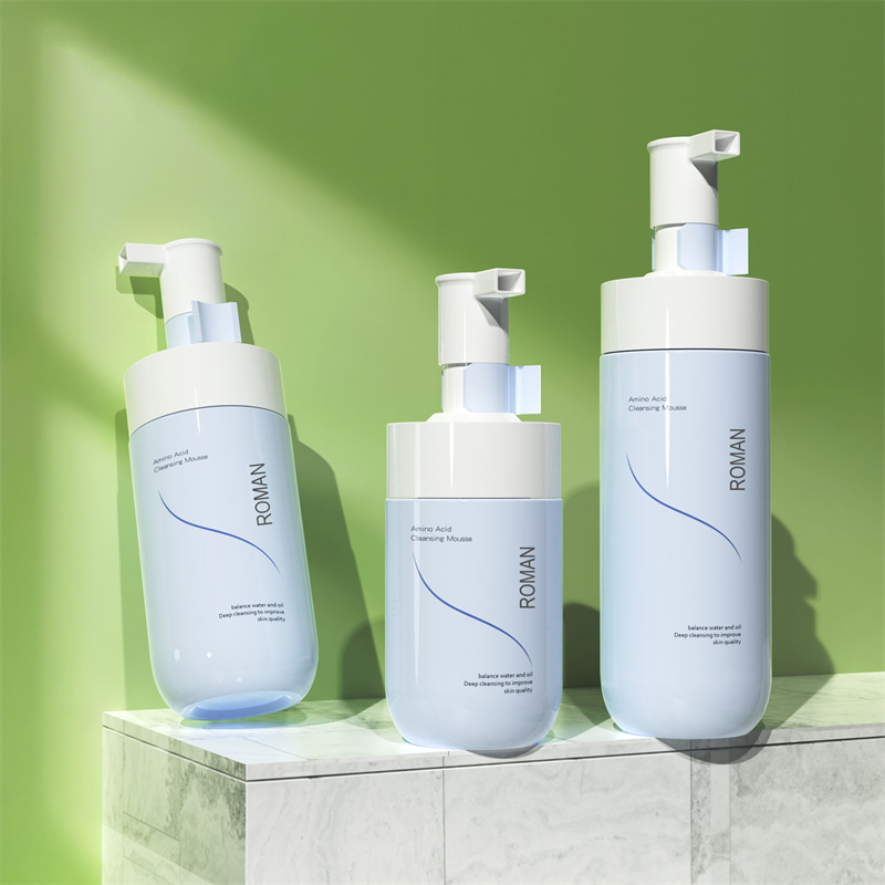 개인 상표 페이셜 화이트닝 포머 젠틀 클렌징 무스 버블 클렌저 블루 PET 폼 펌프 병 150ml 200ml 300ml 개인 상표 페이셜 화이트닝 포머 젠틀 클렌징 무스 버블 클렌저 블루 PET 폼 펌프 병 150ml 200ml 300ml