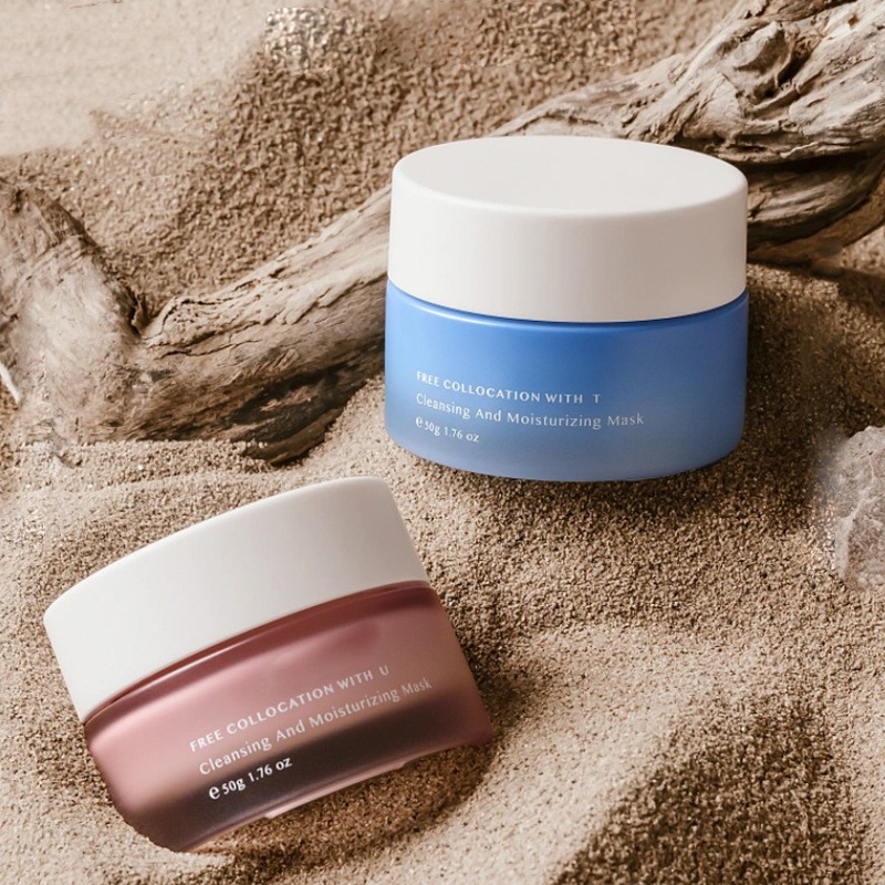 얼굴에 바르는 크림과 눈 크림을 위해 포장하는 고전적인 둥근 유리제 크림 단지 화장품 얼굴에 바르는 크림과 눈 크림을 위해 포장하는 고전적인 둥근 유리제 크림 단지 화장품