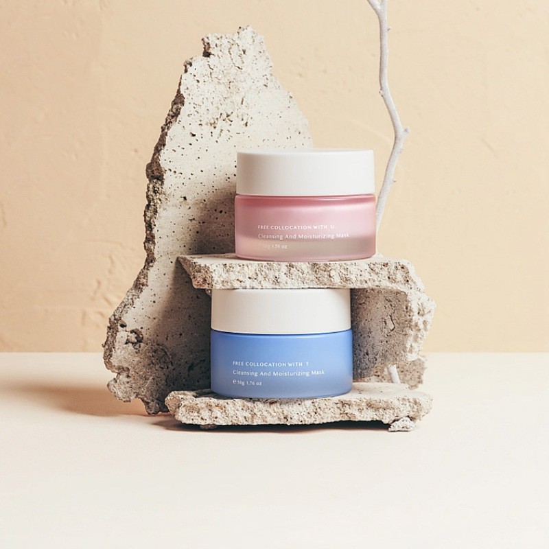 얼굴에 바르는 크림과 눈 크림을 위해 포장하는 고전적인 둥근 유리제 크림 단지 화장품 얼굴에 바르는 크림과 눈 크림을 위해 포장하는 고전적인 둥근 유리제 크림 단지 화장품