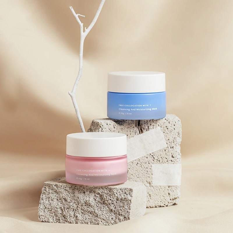 얼굴에 바르는 크림과 눈 크림을 위해 포장하는 고전적인 둥근 유리제 크림 단지 화장품 얼굴에 바르는 크림과 눈 크림을 위해 포장하는 고전적인 둥근 유리제 크림 단지 화장품