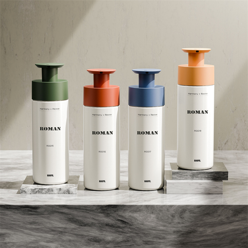 샴푸 바디 워시 로션 액체 핸드 비누 샤워 젤 포장을위한 200ml 300ml 400ml 600ml PET 플라스틱 라운드 펌프 병