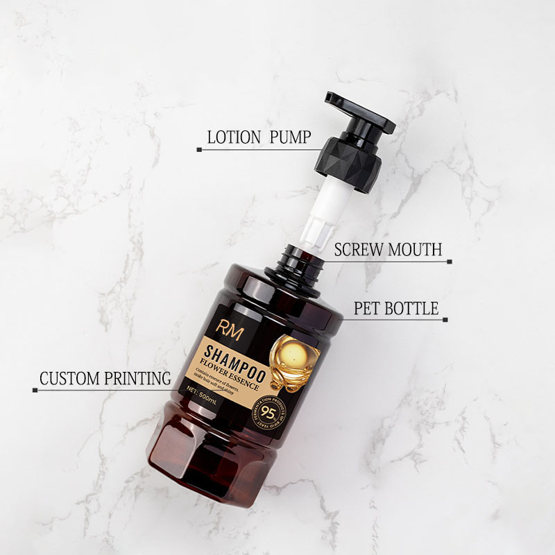 500ml 애완 동물 나사 펌프를 가진 플라스틱 꽃잎 펌프 병 개인 배려 포장을 위한 높은 가치 호텔 샴푸 병 500ml 애완 동물 나사 펌프를 가진 플라스틱 꽃잎 펌프 병 개인 배려 포장을 위한 높은 가치 호텔 샴푸 병