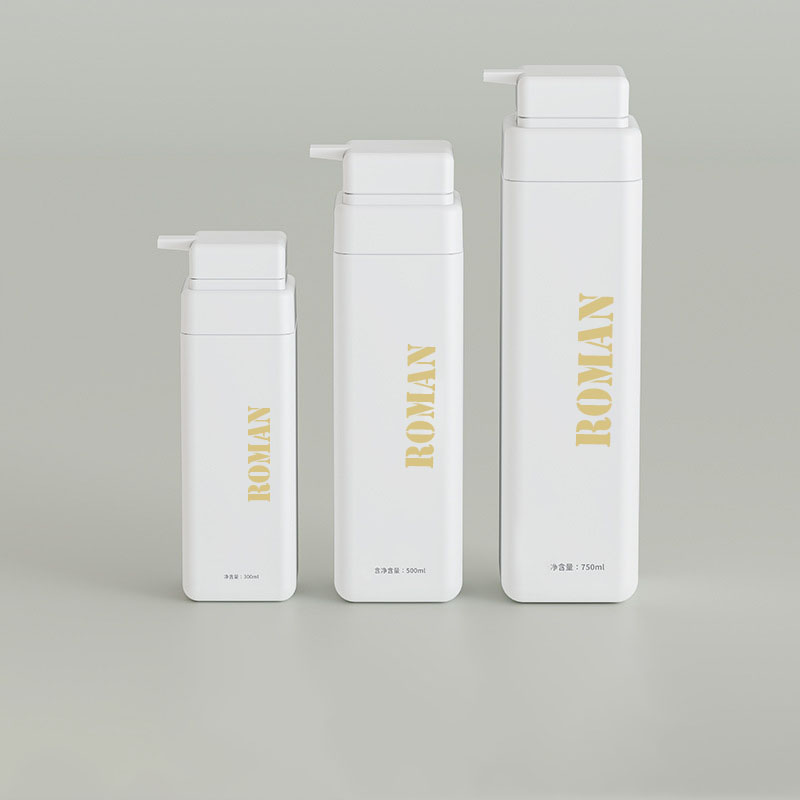 럭셔리 빈 플라스틱 바디 오일 샴푸 병 300ml 500ml 750ml 우유 샤워 젤에 대 한 화장품 로션 펌프 병을 서리로 덥게 했습니다