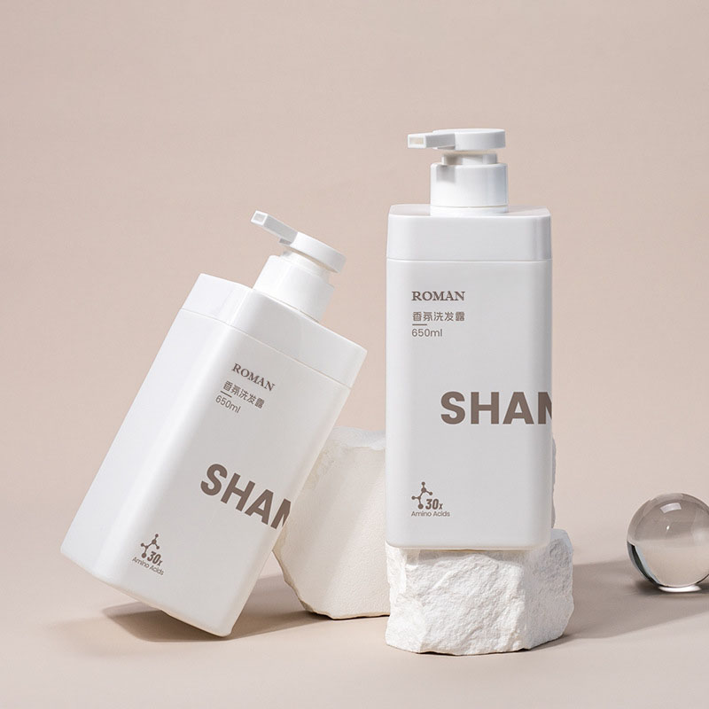 새로운 디자인 개인 로고 매트 화이트 650ml 정사각형 빈 HDPE 플라스틱 세탁 세제 액체 병 1L 샴푸 샤워 젤 새로운 디자인 개인 로고 매트 화이트 650ml 정사각형 빈 HDPE 플라스틱 세탁 세제 액체 병 1L 샴푸 샤워 젤