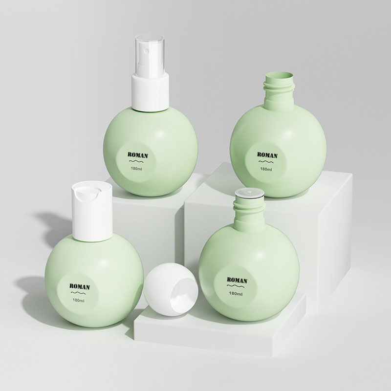 180ml PE 구형 빈 병 크림 샴푸 향수 화장품 포장을위한 새로운 디자인 리필 형 플라스틱 로션 펌프 병