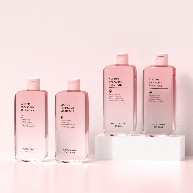 250ml 플랫 모이스춰 라이징 마사지 크림 병 페이셜 클렌저 바디 로션 컨테이너 샤워 젤 샴푸 병 들어 갔어