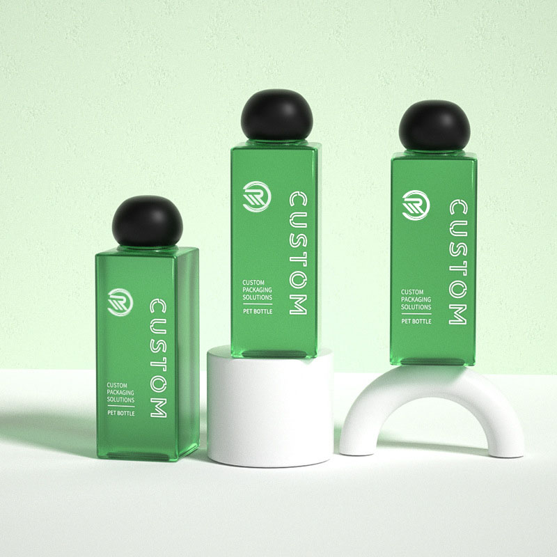 피부 관리 혈청을 위한 우수한 플라스틱 사각 200ml 250ml 명확한 서리로 덥은 화장용 로션 병 공 모양 나사 모자를 가진 우수한 토너 포장